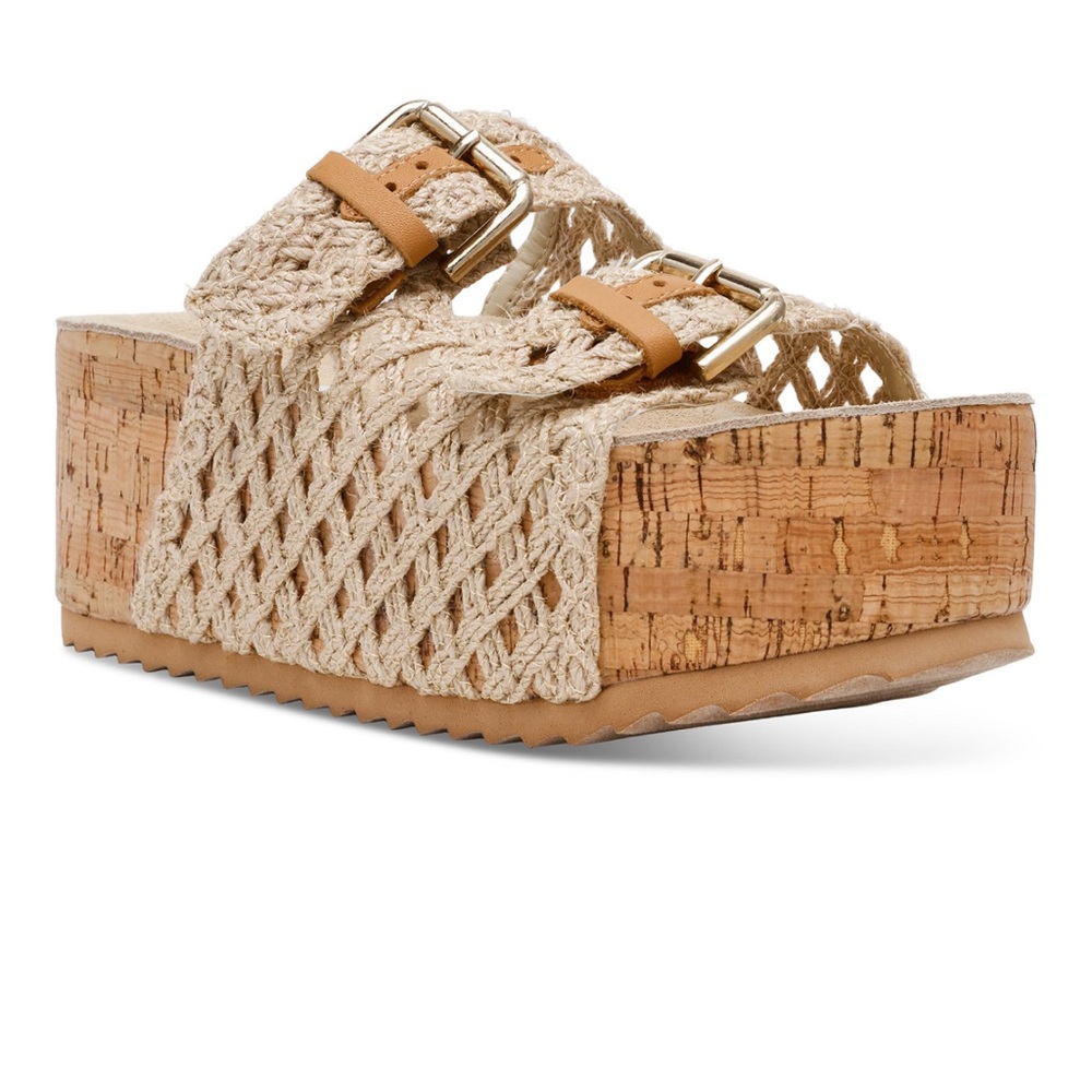 STEVE MADDEN Women's Kali High Platform Footbed Sandals